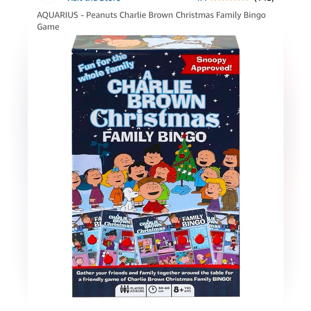 🆕 A Charlie Brown Christmas Family Bingo Game
